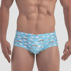 Threebooy  Swimsuits Men's Swim Briefs Bikini Board Surf Shorts Boxer Trunks Sexy Rainbow Swimwear Traditional Cut Beach Bathing Suit