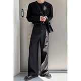 Threebooy Suit Pants Wide Leg Solid Color Zipper Pocket Casual Men's Trousers 2024 New Summer Fashion Tide Temperament Pants