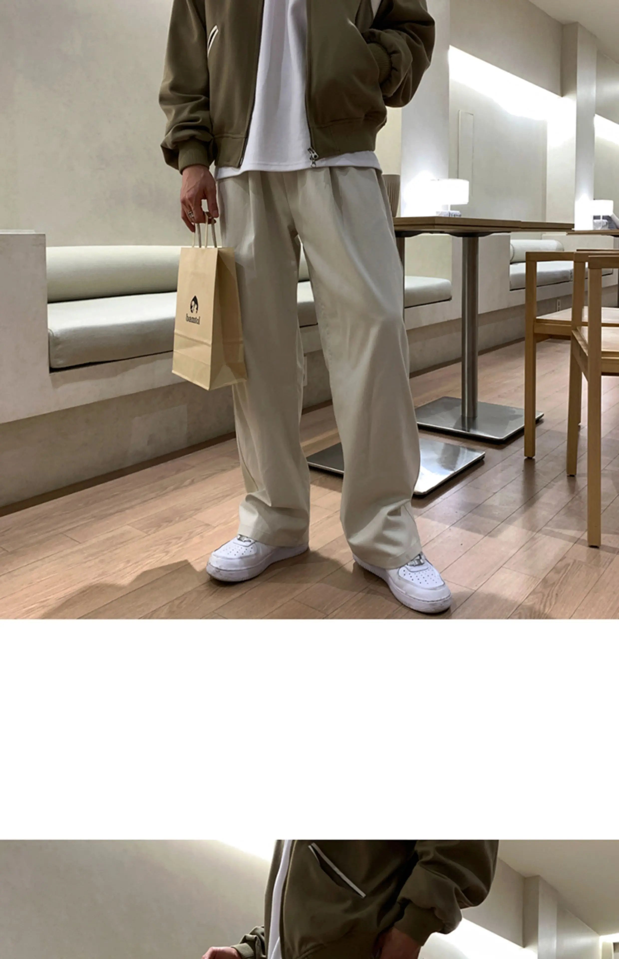 Threebooy Korean Style High-end Straight-leg Casual Pants Men's Spring Summer Loose Trousers American 2025 New Trendy Wide-leg Pants Chic