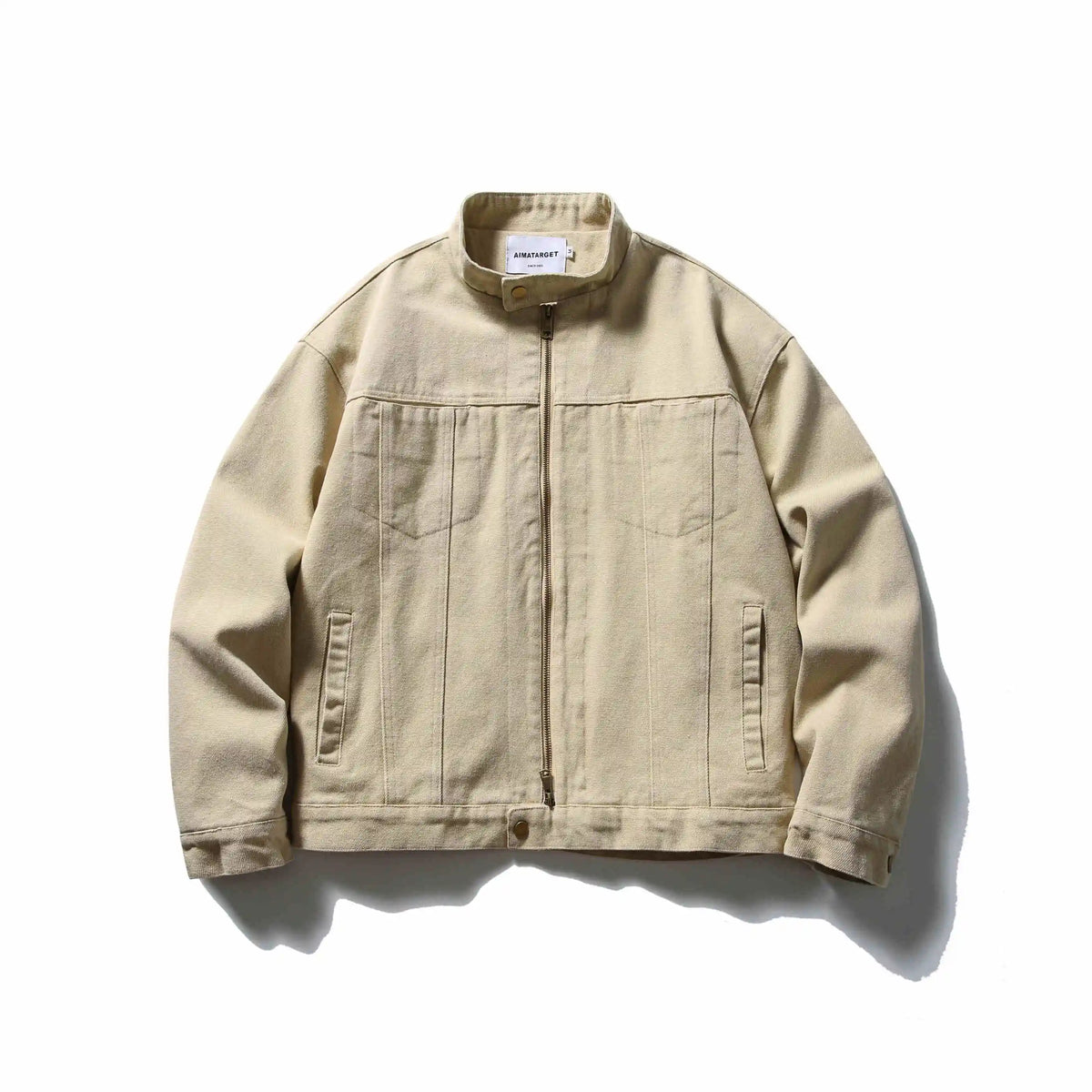 Threebooy Spring Autumn Vintage Coat American Retro Heavy Washing Canvas High-end Jacket Men's Stand-up Collar Design Casual Jacket Chic