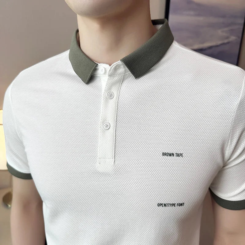 Threebooy Casual Short-sleeved Summer Polo Shirts for Men/Man Slim Fit Business High Quality T-shirts/Man Luxury Clothing Polo Shirt M-4XL