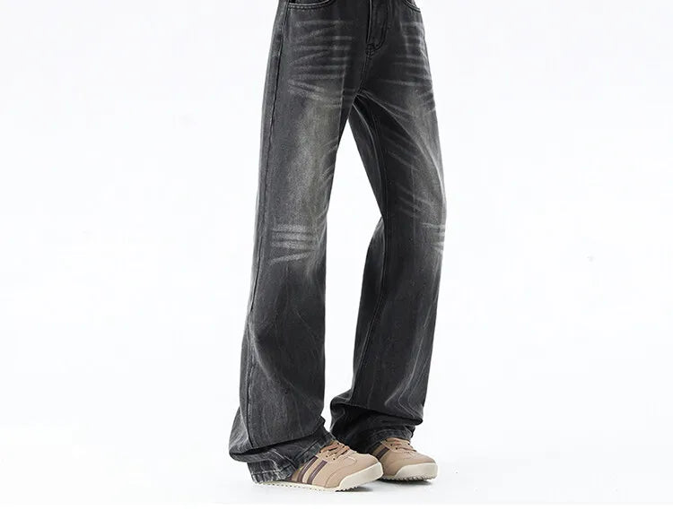 Threebooy Wide leg jeans Men 2025 Autumn trend Casual Pantsbell-bottoms unisex washed Jeans Skinny Work Trousers Male Jeans Men Clothing