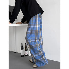 Threebooy Black Casual Pants Men Retro Plaid Pants Men Streetwear Hip-hop Loose Wide Leg Pants Mens Vintage Trousers Large Size 5XL