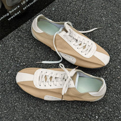 Threebooy  Men's Retro Patchwork German Army Trainers GAT Shoes for Men Classic Low Top Sports Tennis Shoes Outdoor Lace-Up Sneakers