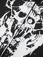 Threebooy Men's Gothic Skull Print Oversized Hoodie