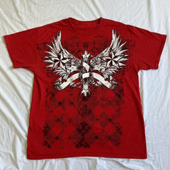 Threebooy 2000s Cyber Grunge Graphic T-shirt Y2K Star Skull Print Short Sleeve Tees Japanese Emo Vintage E girl Gothic T shirt Women Men