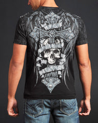 Threebooy 2000s Affliction T-Shirt 2XL Skull Cross Black Men