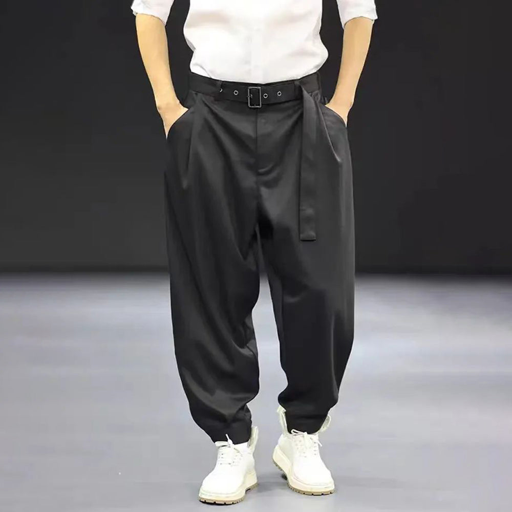 Threebooy Mens Japanese Casual Suit Leggings Pants New Genderless Fashion Retro Versatile Loose Comfortable Solid Color Pants Unisex