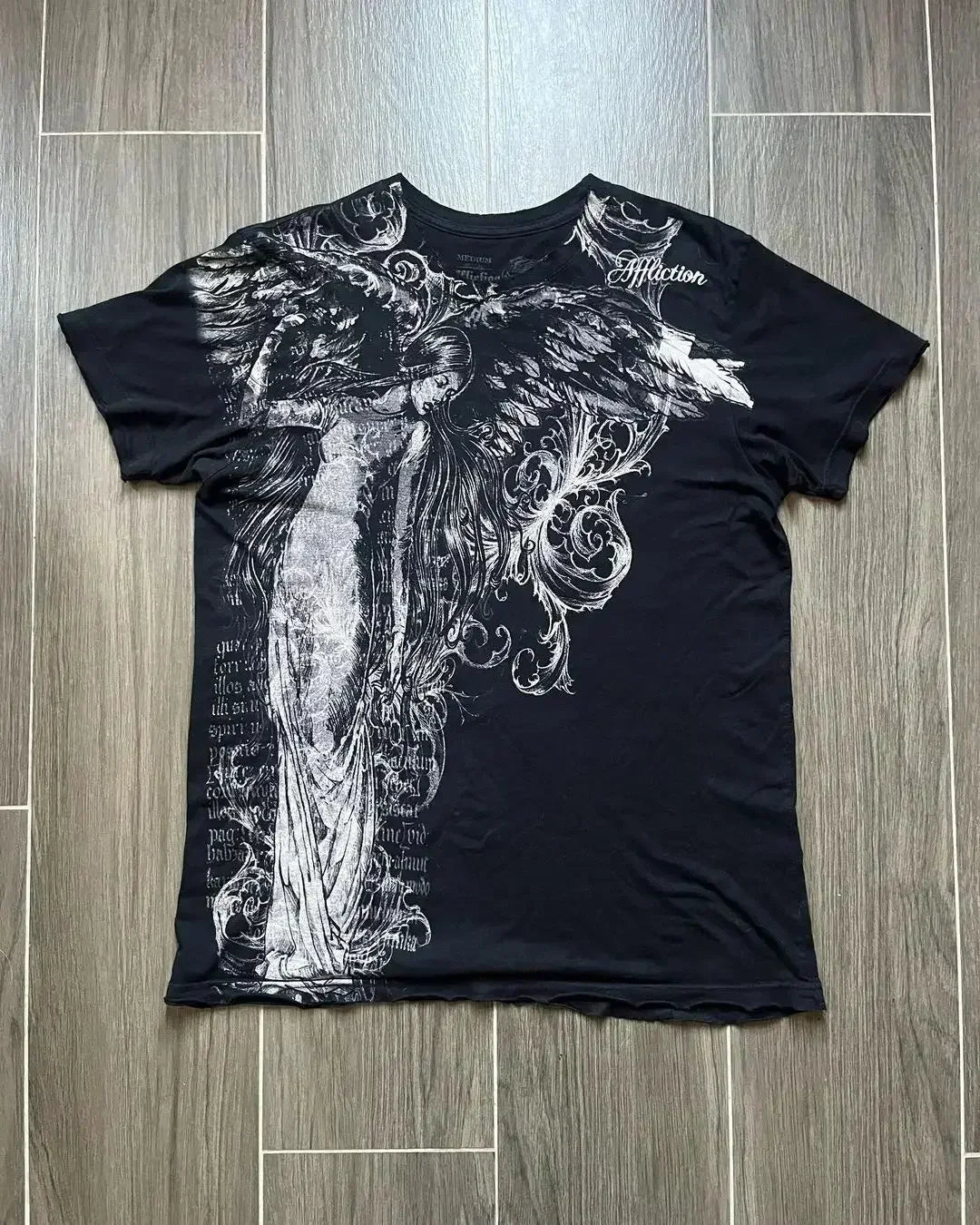 Threebooy 2000s Suffering Street T shirt Men Clothing Gothic Skull Cross Print Cotton Double Senior Double Faced Printing T shirt