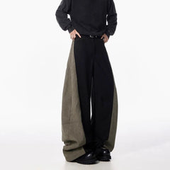 Threebooy Mens Harem Pants Curved Contrast Color Casual Pants Streetwear Youth Personality Versatile Trendy Wide Leg Pants Men's Wear 2025
