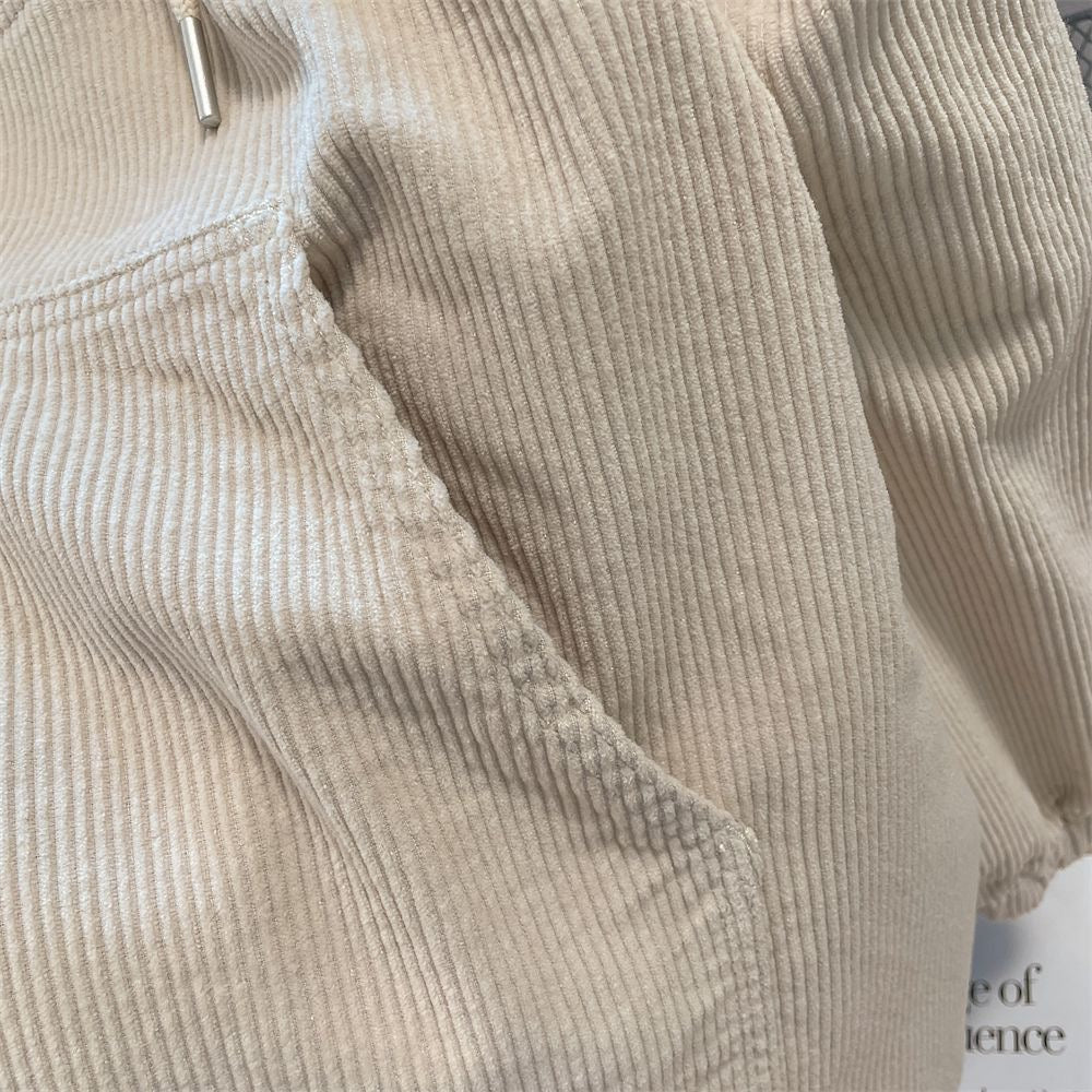 Threebooy Japan Style Oversized Corduroy Hoodie Men Women Long Sleeved Loose Hooded Coats Fall Trendy Lazy Fat Unisex Tops Sweatshirt