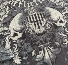 Threebooy 2000s affliction Style Street Hip Hop Clothing couple T Shirt Gothic Skull Cross Print Fashion Knight Graphic Men T shirt