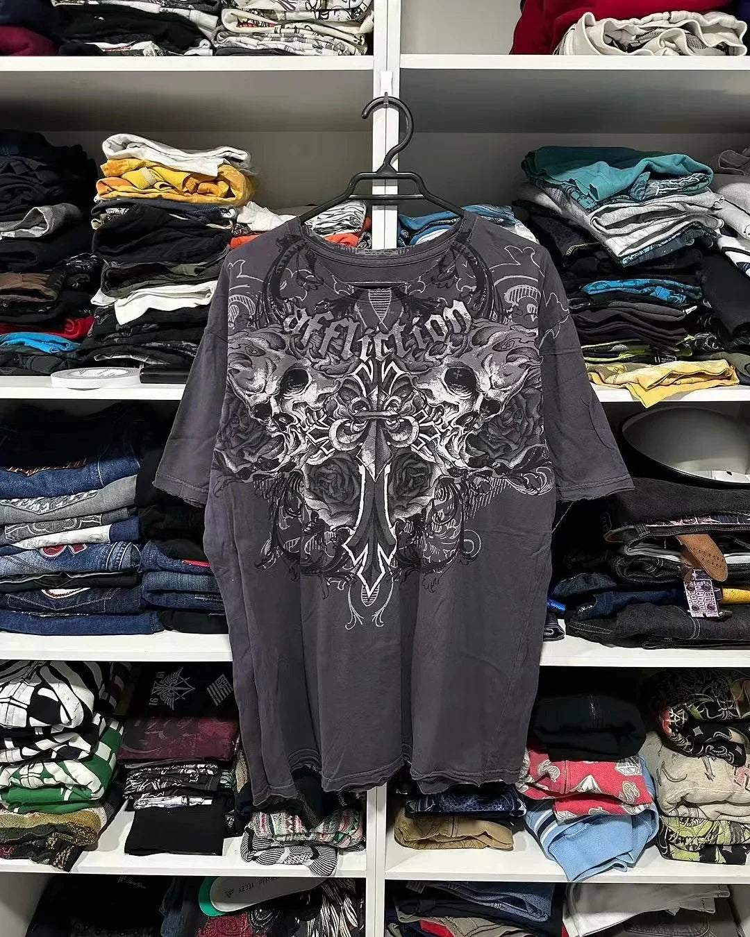 Threebooy 2000s Cyber Grunge Graphic T-shirt Y2K Star Skull Print Short Sleeve Tees Japanese Emo Vintage E girl Gothic T shirt Women Men