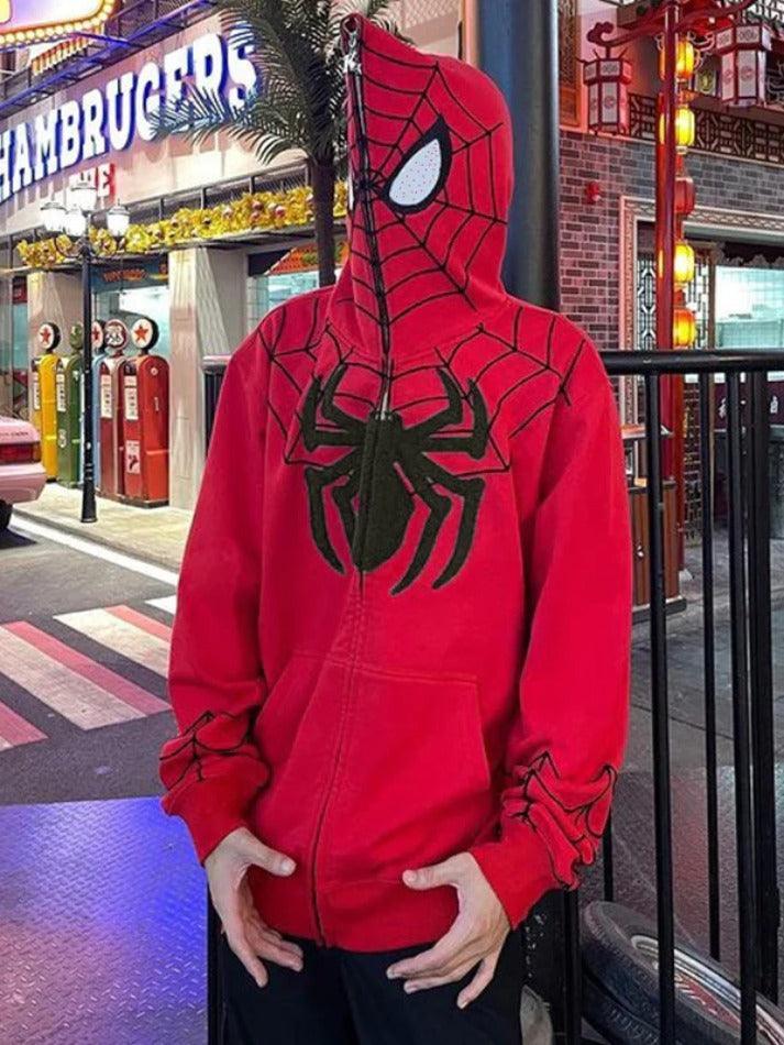 Threebooy Men's Spider Man Styling Print Oversized Hoodie