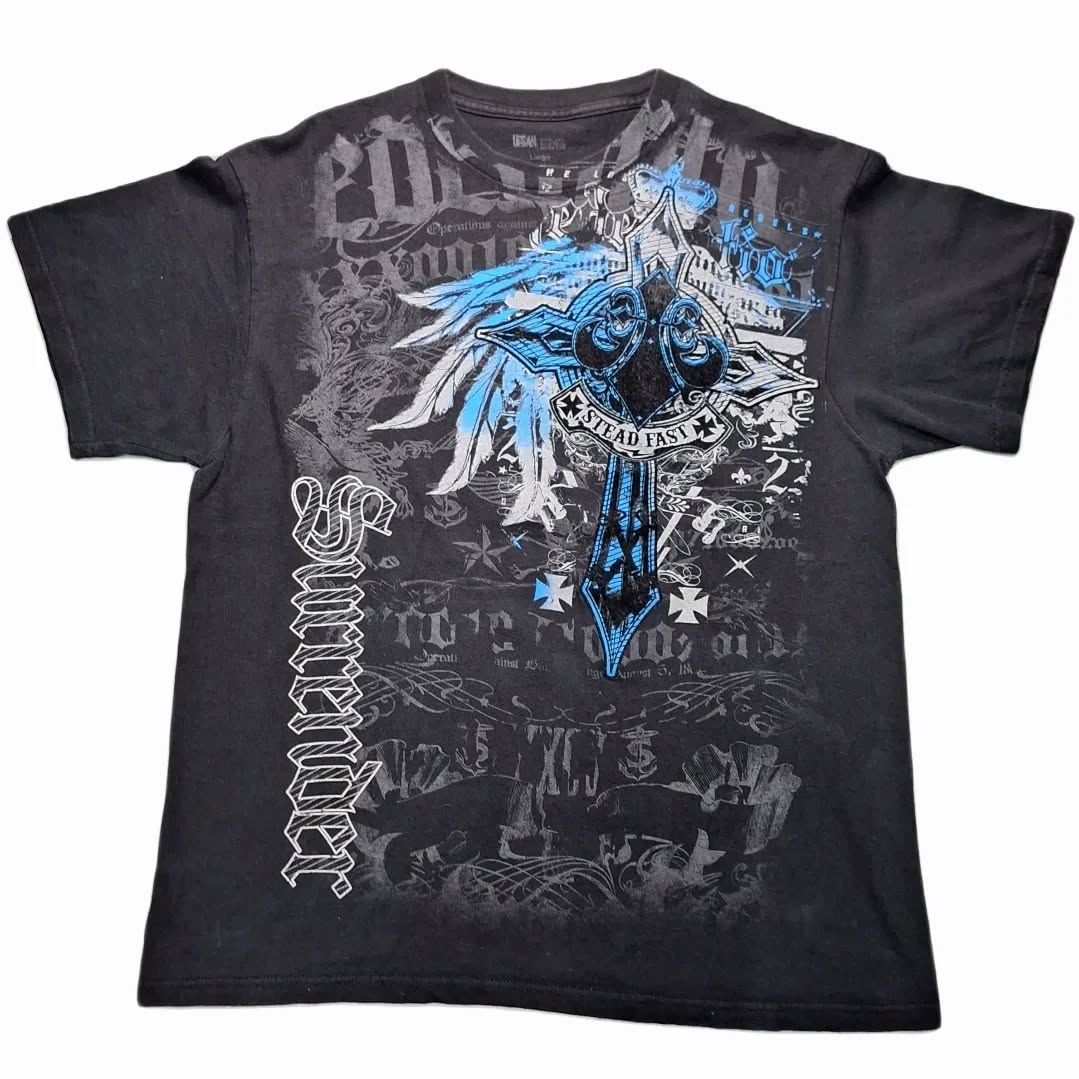Threebooy 2000s High Street Shirts Y2K Mens Graphic Print Oversized T Shirt Harajuku Gothic Round Neck Cotton Short Sleeve Tops New