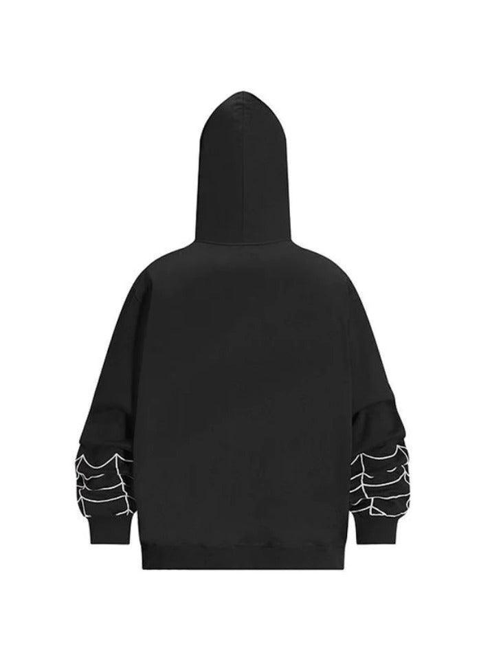 Threebooy Men's Spider Man Styling Print Oversized Hoodie