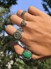 Threebooy Men's 4pcs Vintage Silver Ring