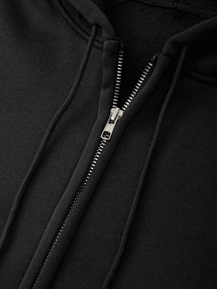 Threebooy Men's Patch Star Zip Up Hoodie