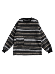 Threebooy Men's Pocket Striped Knit Sweater