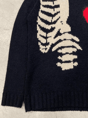 Threebooy Men's Skeleton Jacquard Turtleneck Sweater