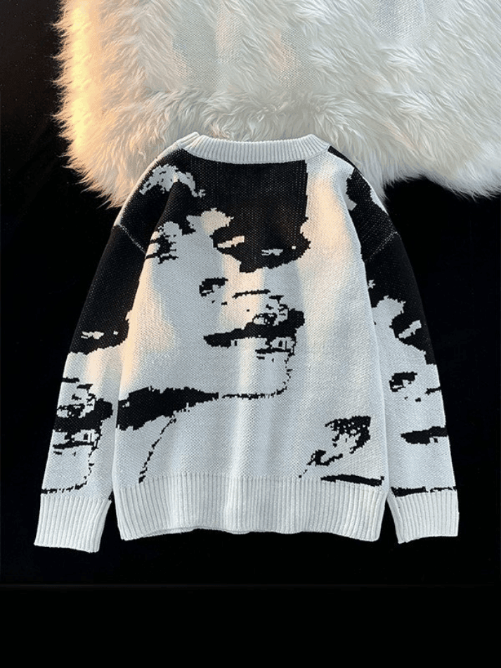 Threebooy Men's Vintage Dyed Pullover Sweater