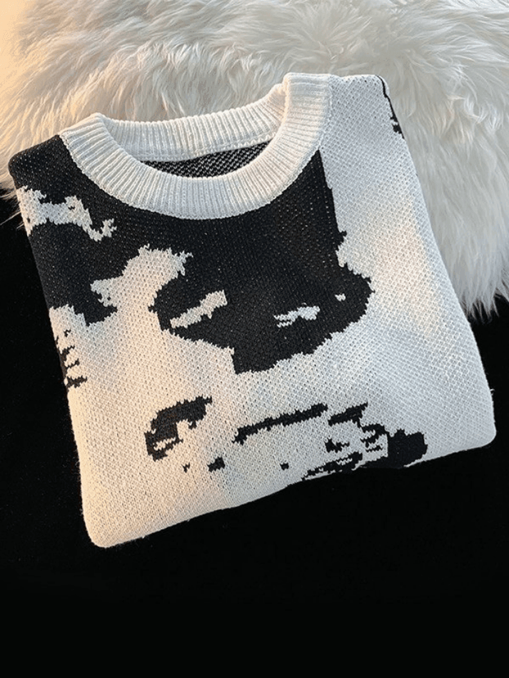 Threebooy Men's Vintage Dyed Pullover Sweater