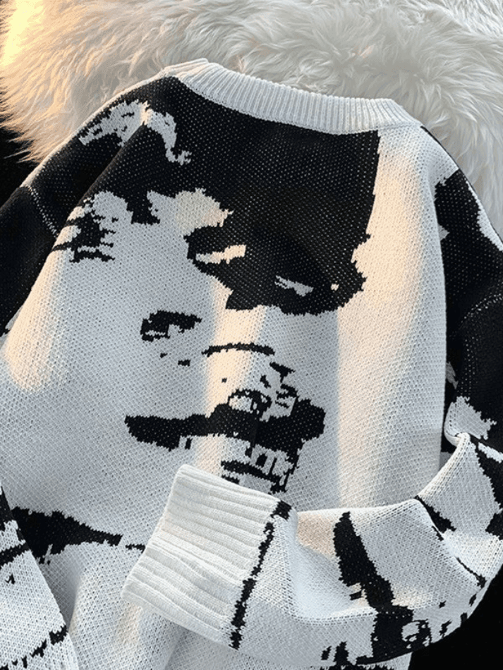 Threebooy Men's Vintage Dyed Pullover Sweater