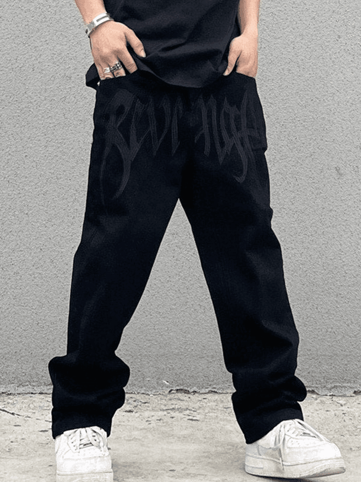 Threebooy Men's Washed Revenge Straight Leg Jeans