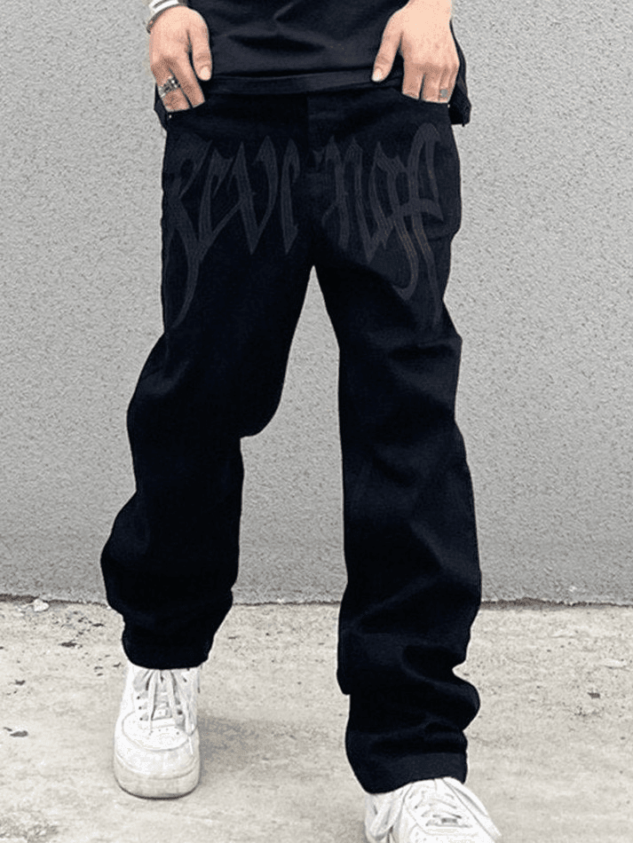 Threebooy Men's Washed Revenge Straight Leg Jeans